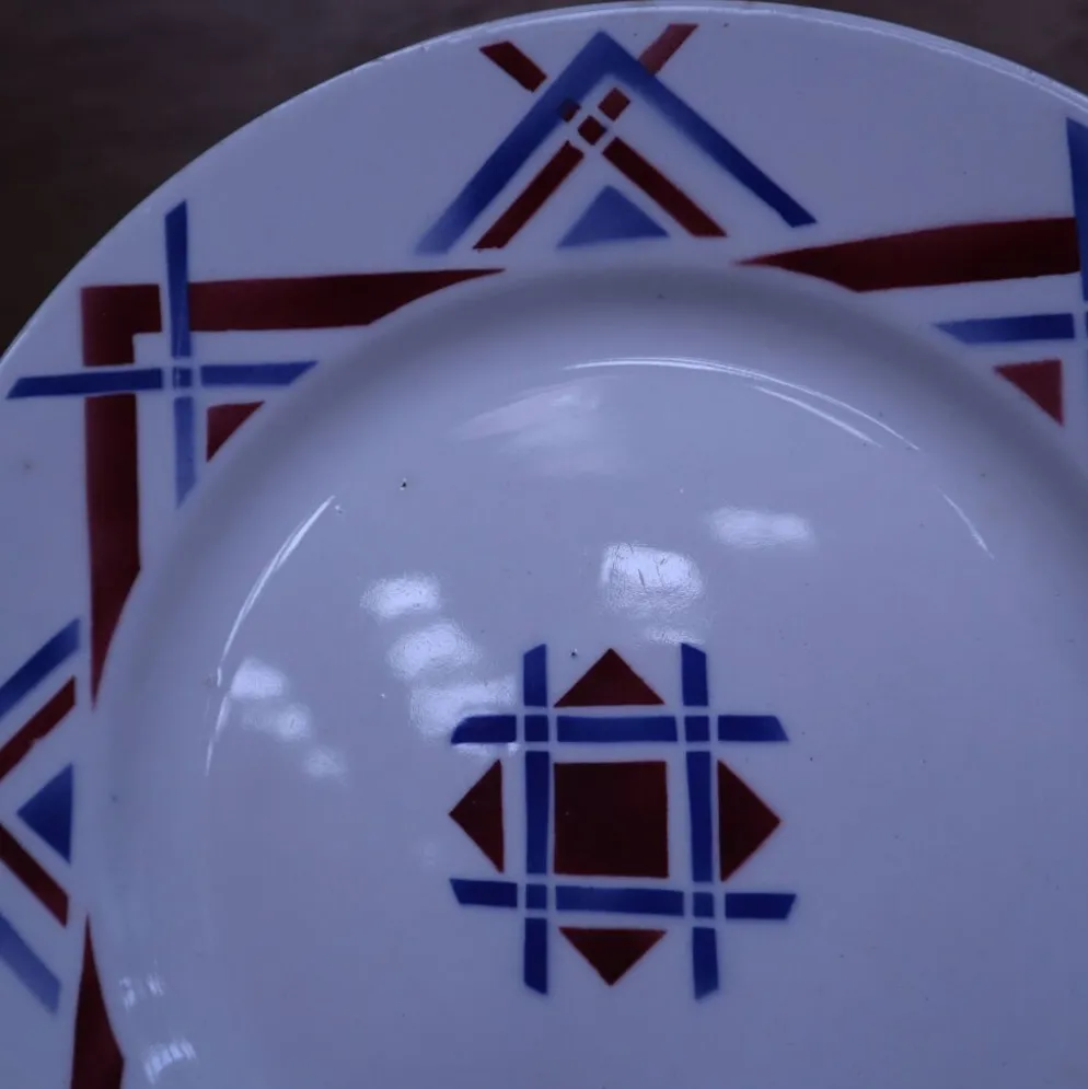 8 Assiettes plates Moulin des Loups Hamage, modèle Ustaritz