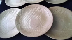 6 Assiettes plates à poisson en Grès Village CNP