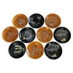10 assiettes plates Robert Picault poisson