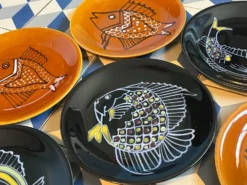 10 assiettes plates Robert Picault poisson