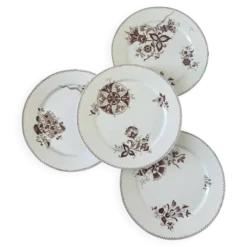 4 assiettes plates Sarreguemines modèle Danois