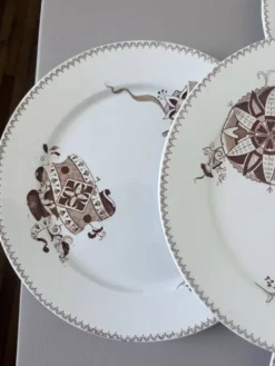 4 assiettes plates Sarreguemines modèle Danois