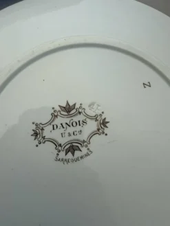4 assiettes plates Sarreguemines modèle Danois