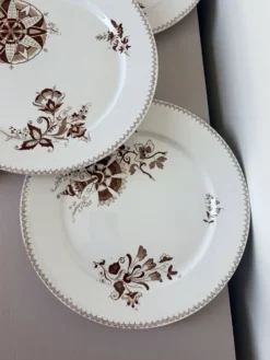 4 assiettes plates Sarreguemines modèle Danois