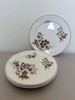 4 assiettes plates Sarreguemines modèle Danois