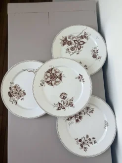 4 assiettes plates Sarreguemines modèle Danois