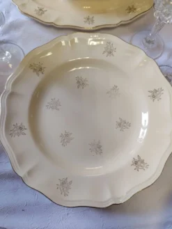 12 assiettes plates Sarreguemines modèle Raphaël ou fleurs de France