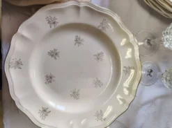 12 assiettes plates Sarreguemines modèle Raphaël ou fleurs de France
