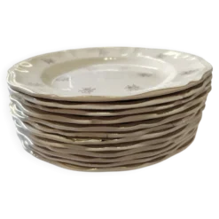 12 assiettes plates Sarreguemines modèle Raphaël ou fleurs de France
