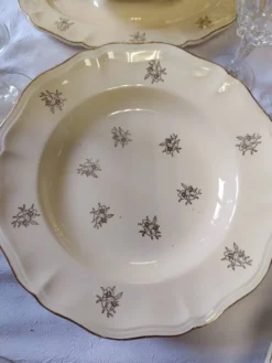 12 assiettes plates Sarreguemines modèle Raphaël ou fleurs de France