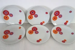 6 Assiettes Plates Seltmann Weiden West Germany 70's