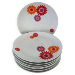 8 Assiettes Plates Seltmann Weiden West Germany 70's