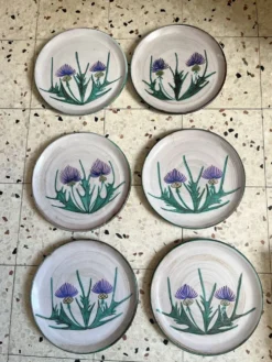 6 assiettes plates Vallauris