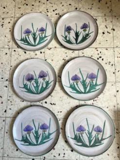 6 assiettes plates Vallauris