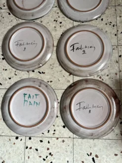 6 assiettes plates Vallauris