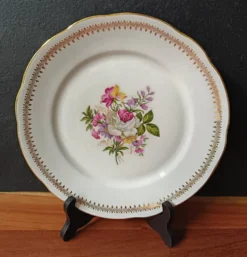 6 assiettes plates vijntage FD Chauvigny France motif bouquet de fleurs