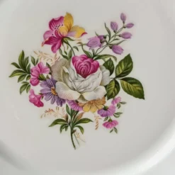6 assiettes plates vijntage FD Chauvigny France motif bouquet de fleurs