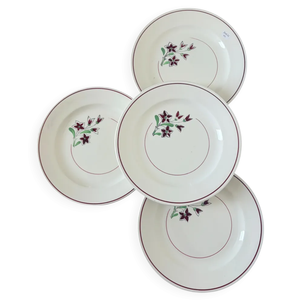 4 assiettes plates vintage de la manufacture de Salins 210636