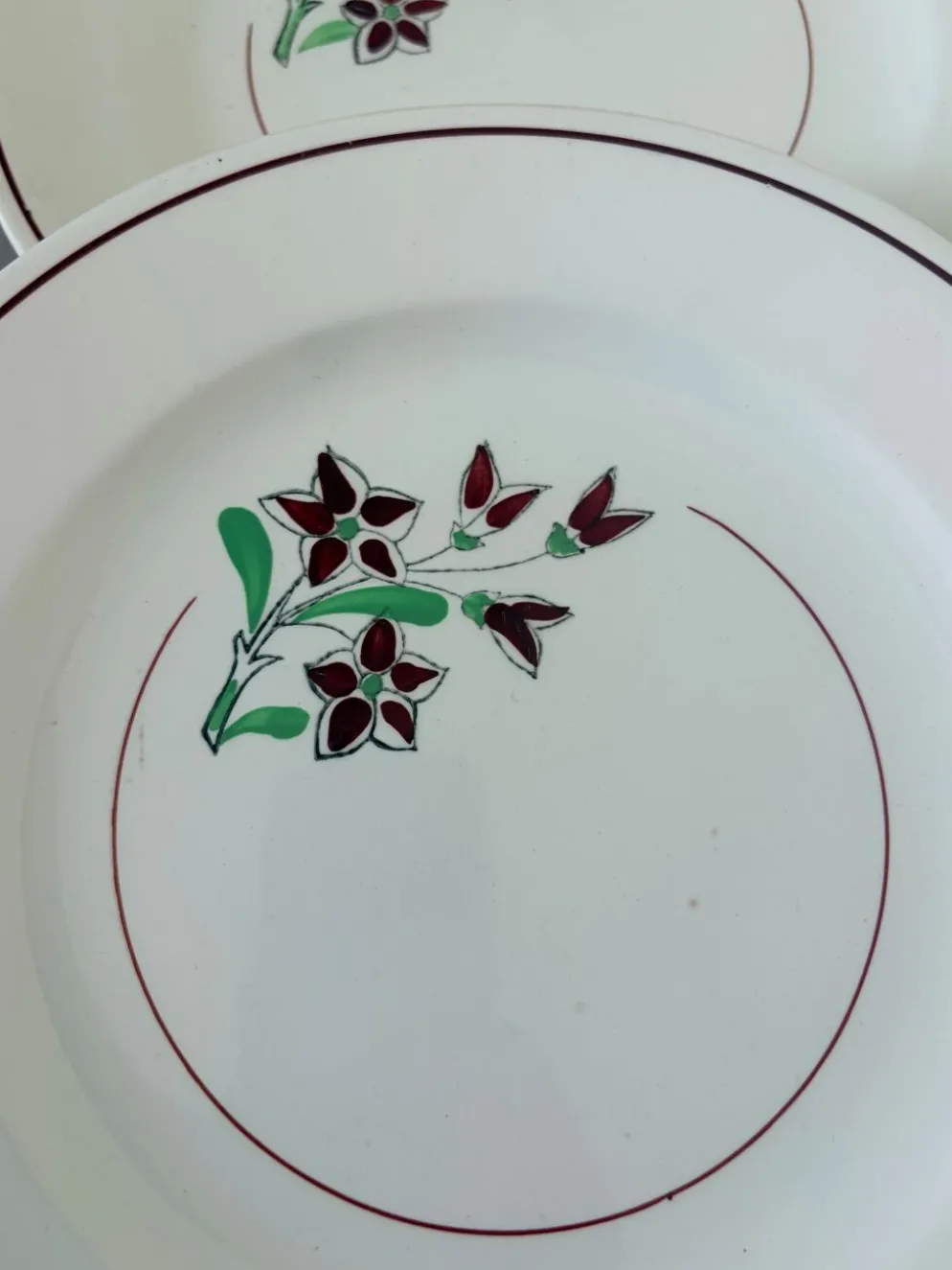 4 assiettes plates vintage de la manufacture de Salins 210636