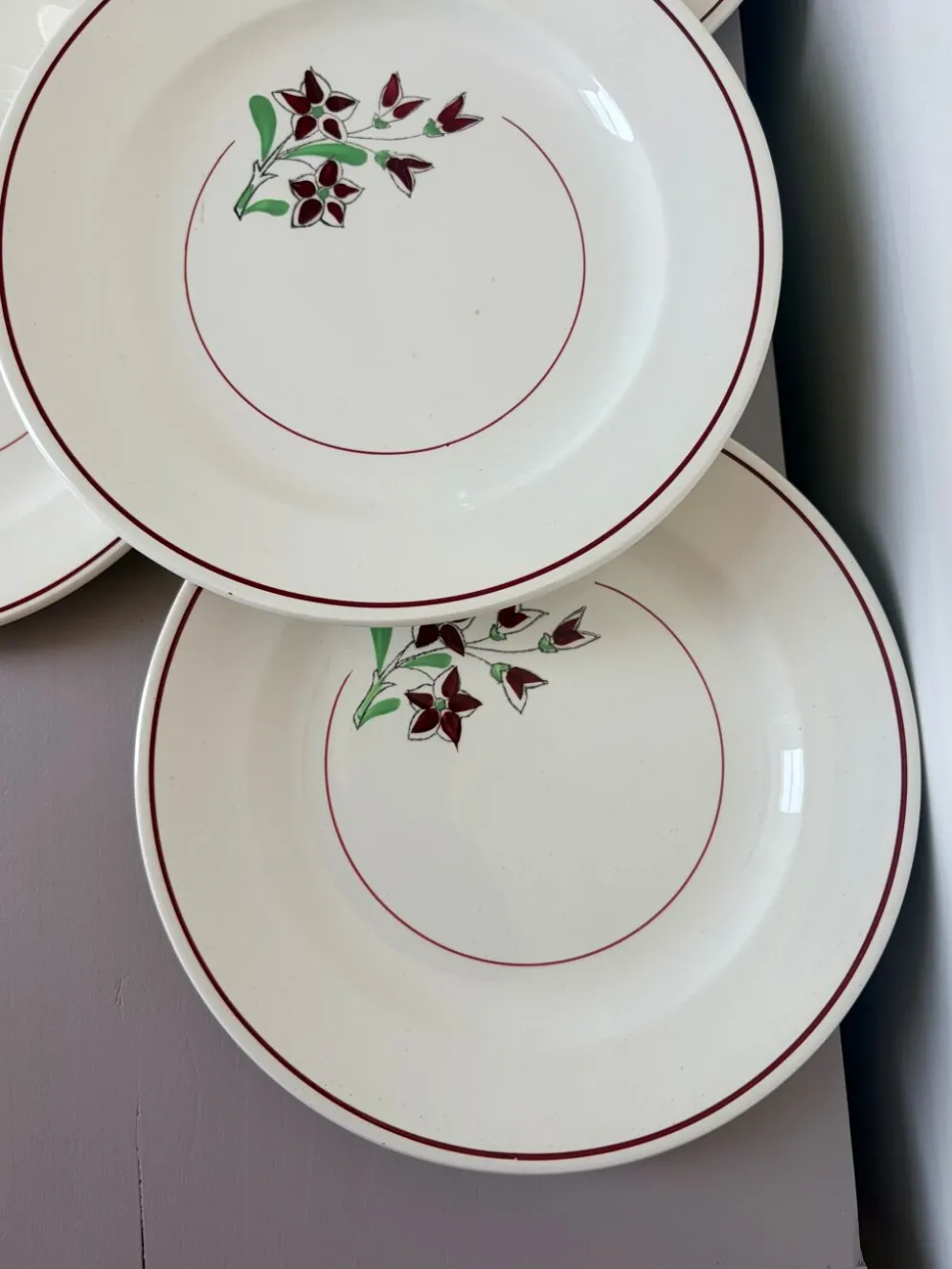 4 assiettes plates vintage de la manufacture de Salins 210636