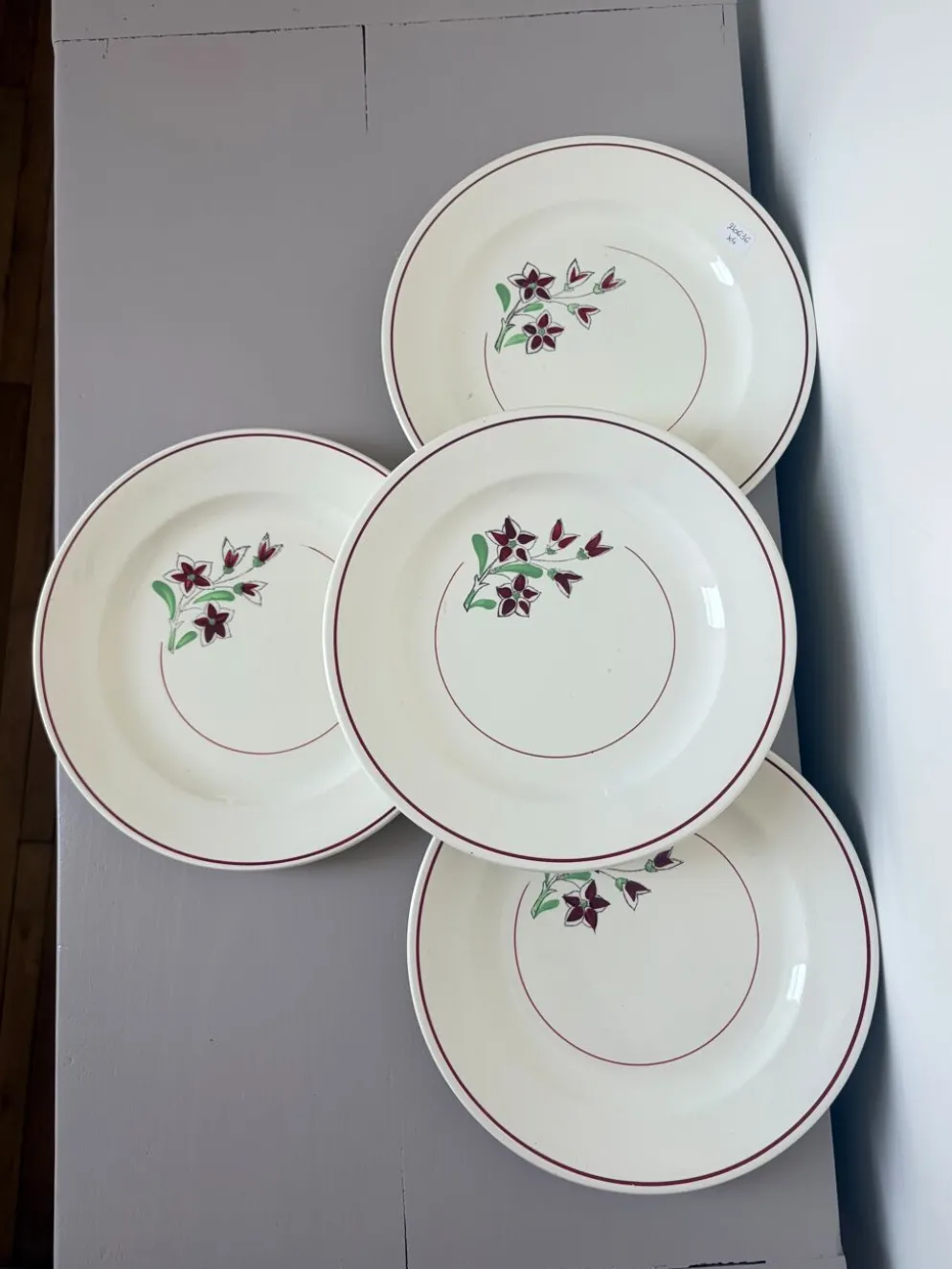 4 assiettes plates vintage de la manufacture de Salins 210636