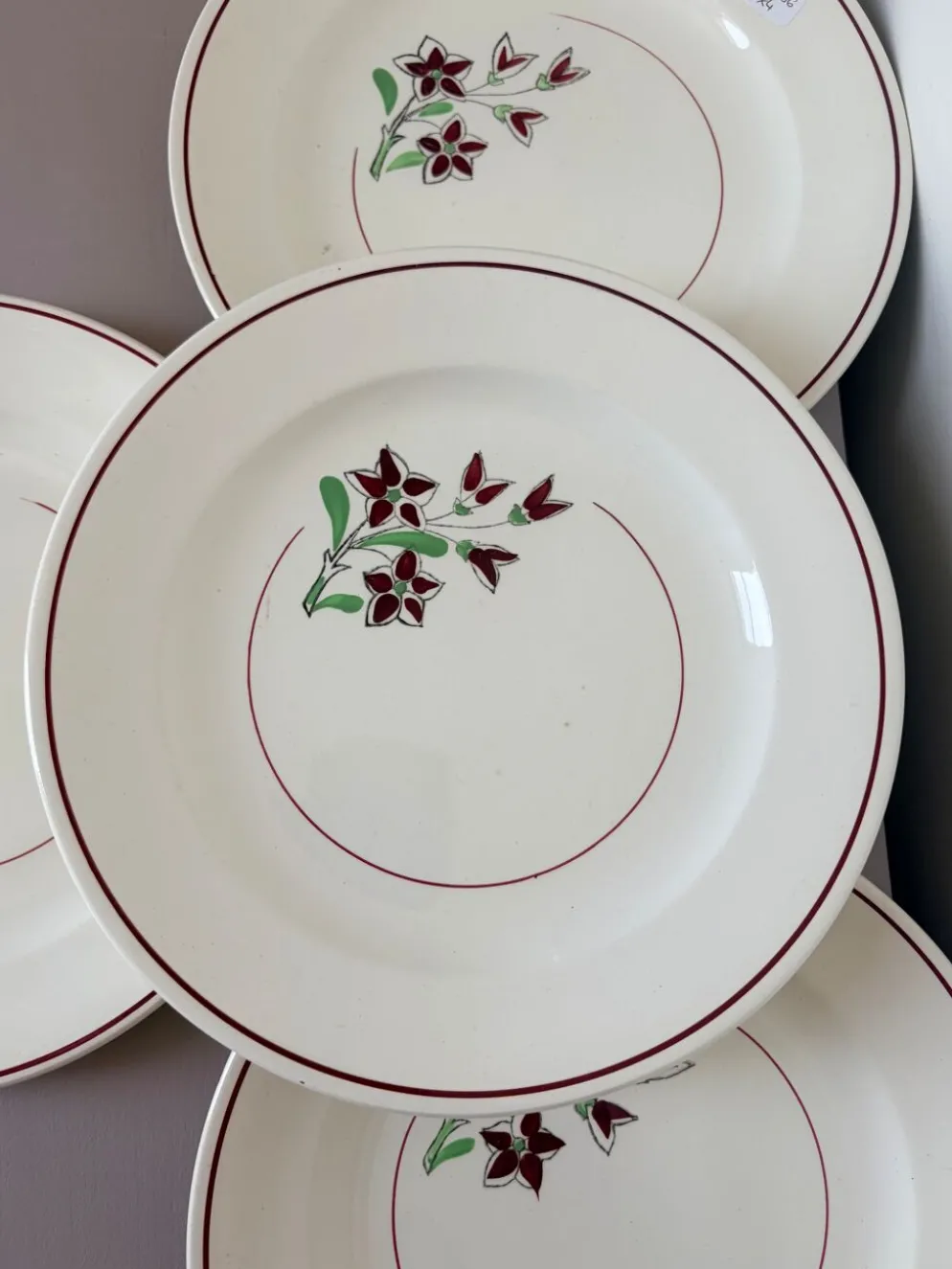 4 assiettes plates vintage de la manufacture de Salins 210636