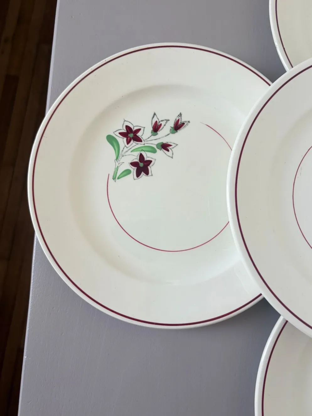4 assiettes plates vintage de la manufacture de Salins 210636