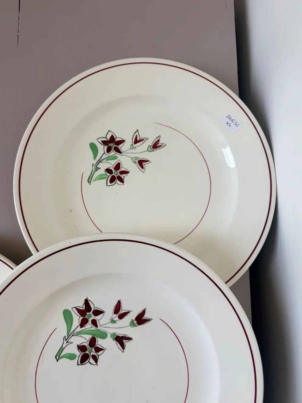 4 assiettes plates vintage de la manufacture de Salins 210636