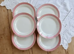 6 assiettes plates vintage Lunéville K&G modèle Régence