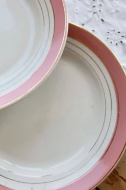 6 assiettes plates vintage Lunéville K&G modèle Régence