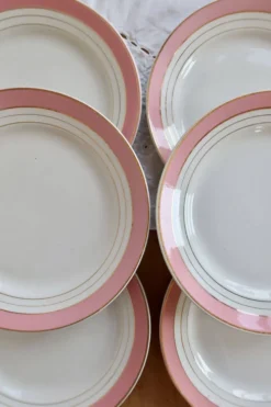 6 assiettes plates vintage Lunéville K&G modèle Régence