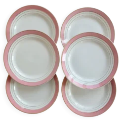 6 assiettes plates vintage Lunéville K&G modèle Régence