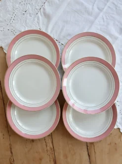 6 assiettes plates vintage Lunéville K&G modèle Régence