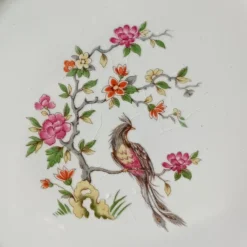 6 assiettes plates vintage, porcelaine Vitriam France, motif Phoenix