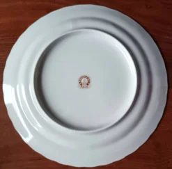 6 assiettes plates vintage, porcelaine Vitriam France, motif Phoenix