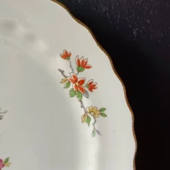6 assiettes plates vintage, porcelaine Vitriam France, motif Phoenix