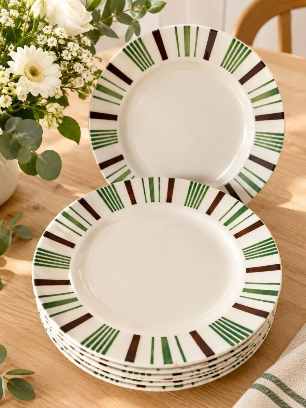 8 assiettes plates vintage Sarreguemines Digoin modèle 5329