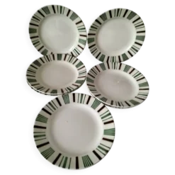 8 assiettes plates vintage Sarreguemines Digoin modèle 5329