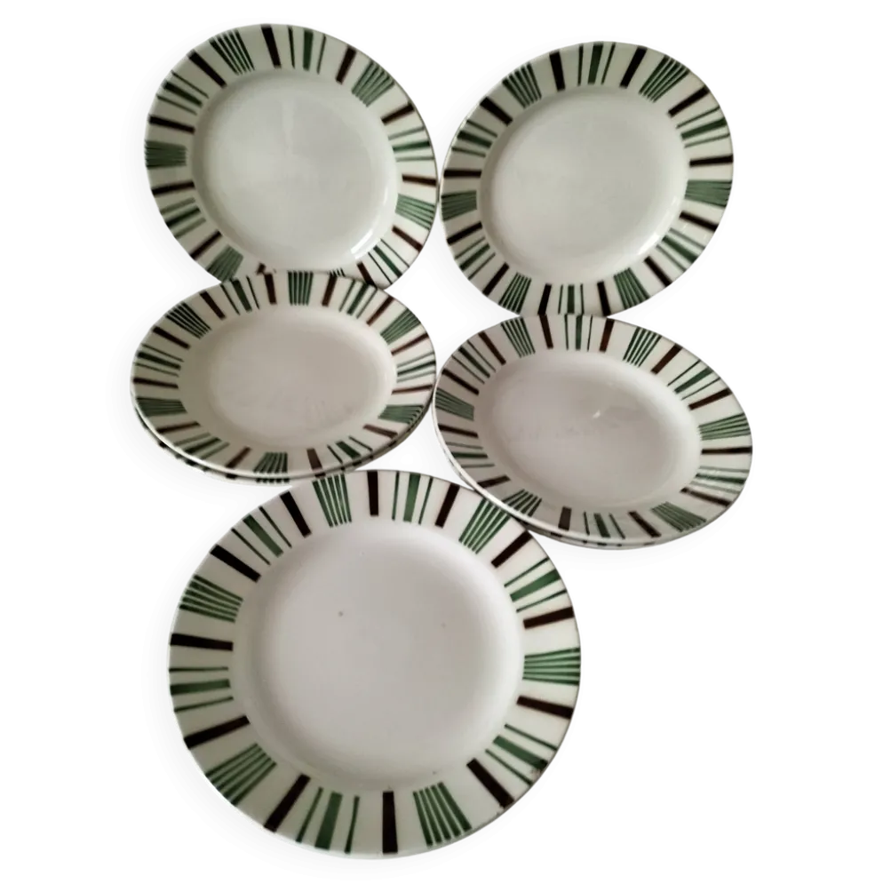 8 assiettes plates vintage Sarreguemines Digoin modèle 5329