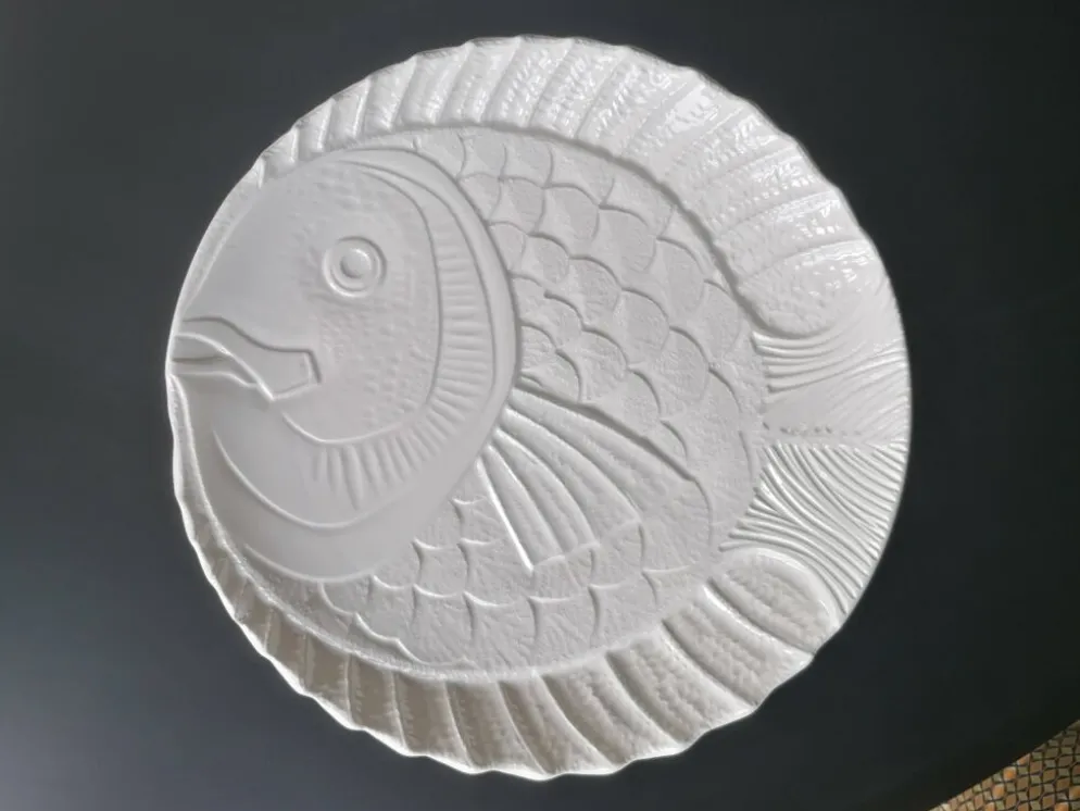6 assiettes poisson en faïence de Sarreguemines