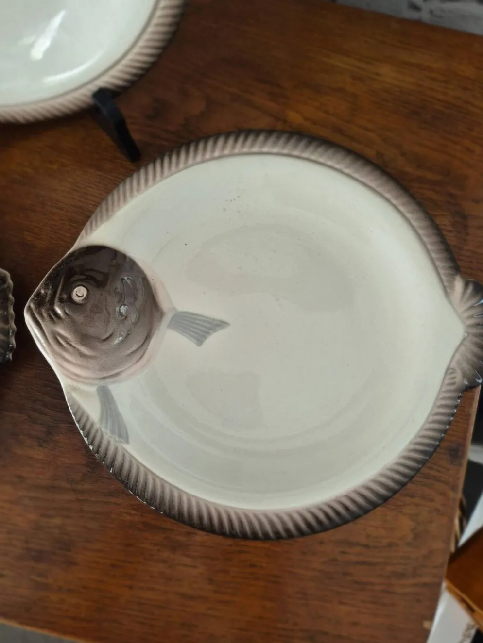 3 assiettes à poisson Longwy Copenhague vintage