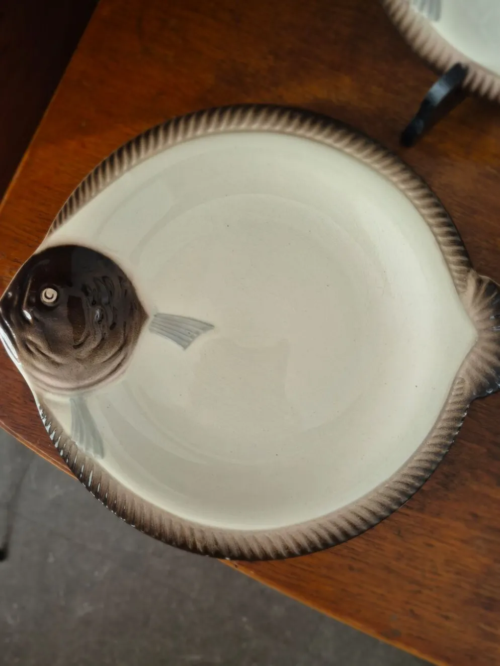 3 assiettes à poisson Longwy Copenhague vintage