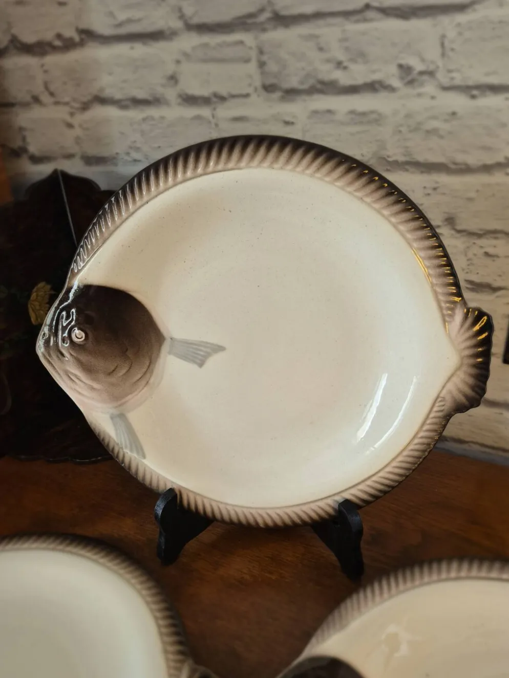 3 assiettes à poisson Longwy Copenhague vintage