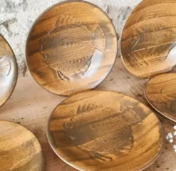 6 Assiettes Robert Picault, décor poisson