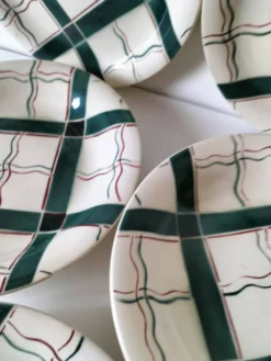 5 assiettes Sarreguemines modèle Cambo – décor basque – vintage années 50