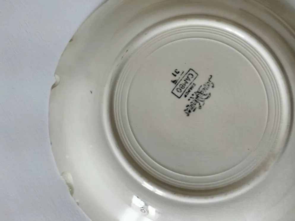 5 assiettes Sarreguemines modèle Cambo – décor basque – vintage années 50