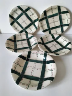 5 assiettes Sarreguemines modèle Cambo – décor basque – vintage années 50