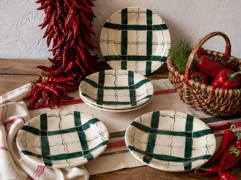 5 assiettes Sarreguemines modèle Cambo – décor basque – vintage années 50