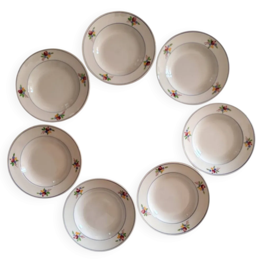 Assiettes à soupe faïence de Gien