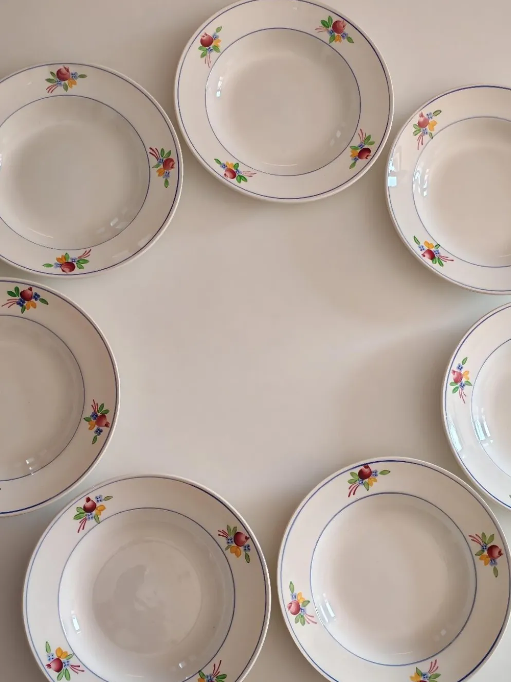 Assiettes à soupe faïence de Gien